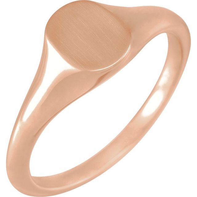 14K Gold, Platinum, Sterling Silver Signet Ring - Options Available