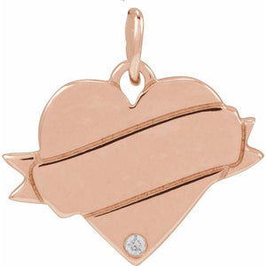Sterling Silver Engravable Heart Pendant - Options Available