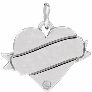 Sterling Silver Engravable Heart Pendant - Options Available