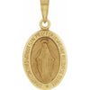 14K Yellow Gold 15x11.5 mm Oval Hollow Miraculous Pendant