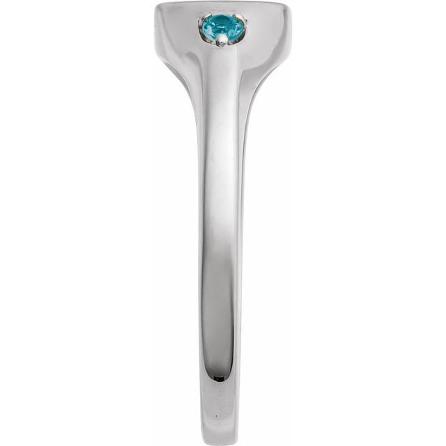 14K Gold, Sterling Silver & Platinum Natural Zircon Signet Ring - Options Available