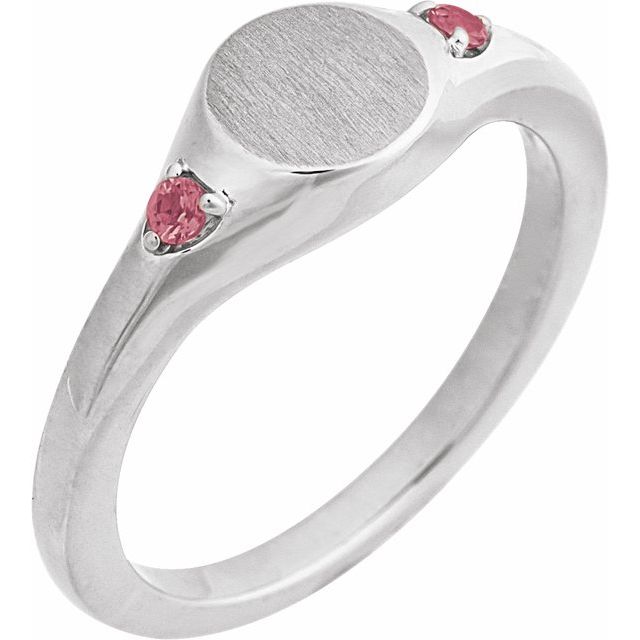 14K Gold Natural Zircon Signet Ring - Options Available