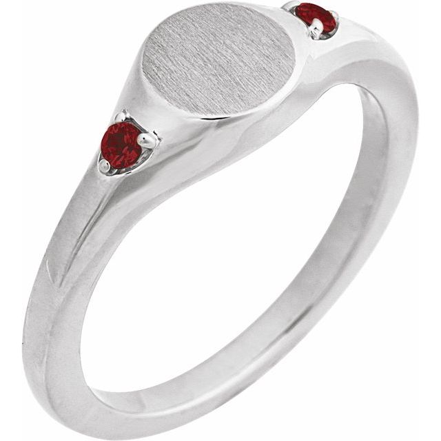 14K Gold Natural Zircon Signet Ring - Options Available