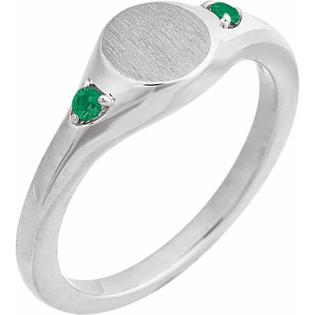 14K Gold Natural Zircon Signet Ring - Options Available