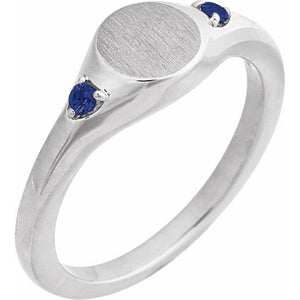 14K Gold Natural Zircon Signet Ring - Options Available