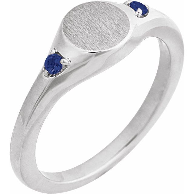 Natural Zircon Signet Ring in 14K Gold, Silver & Platinum