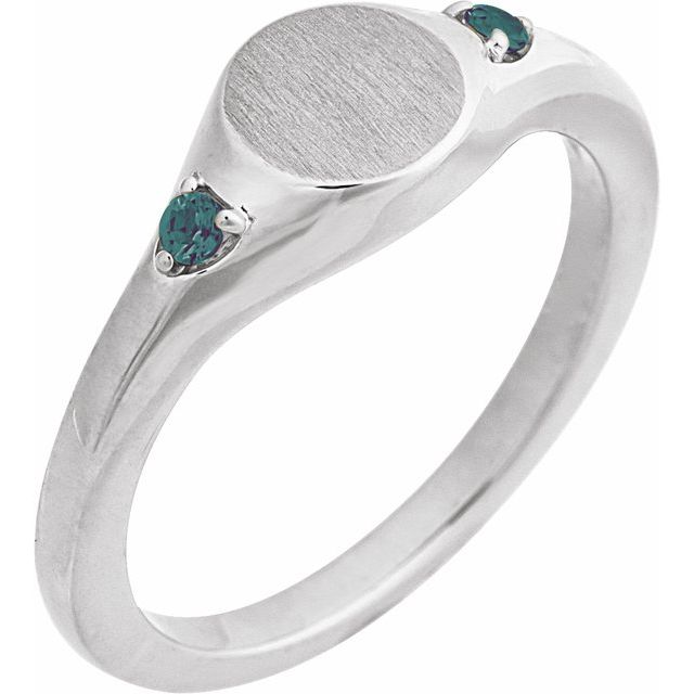 14K Gold Natural Zircon Signet Ring - Options Available