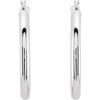 14K White Gold 15 mm Polished Tube Hoop Earrings