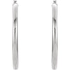 14K White Tube 15 mm Hoop Earrings