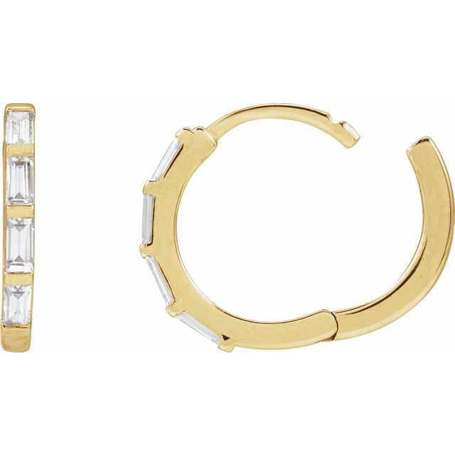 14K Gold Lab-Grown Diamond Hoop Earrings - Options Available