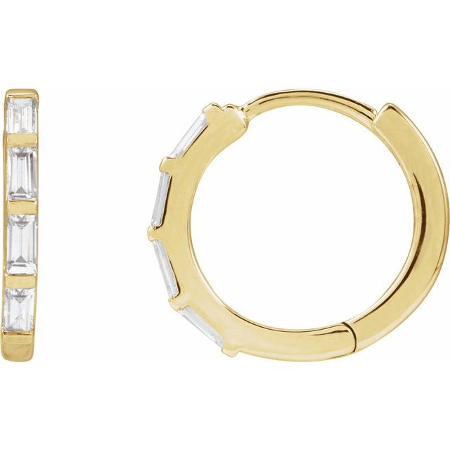 14K Gold Lab-Grown Diamond Hoop Earrings - Options Available