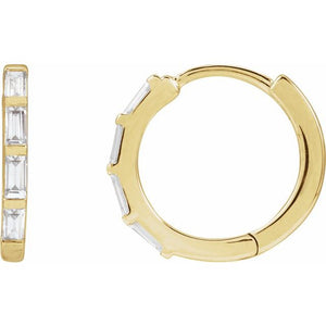 14K Gold Lab-Grown Diamond Hoop Earrings - Options Available