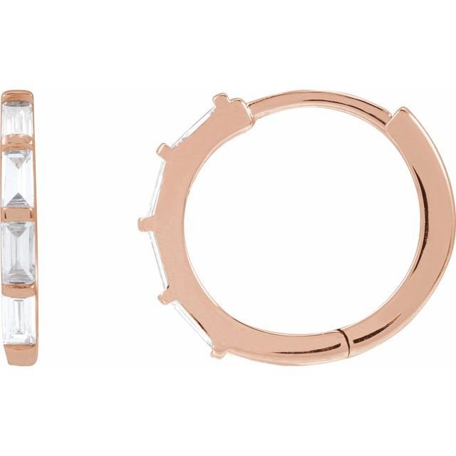 14K Gold Lab-Grown Diamond Hoop Earrings - Options Available