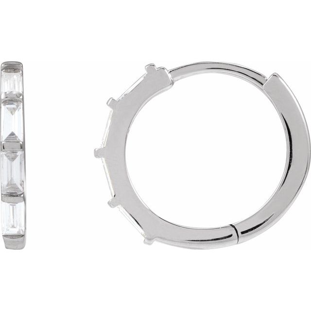 14K Gold Lab-Grown Diamond Hoop Earrings - Options Available