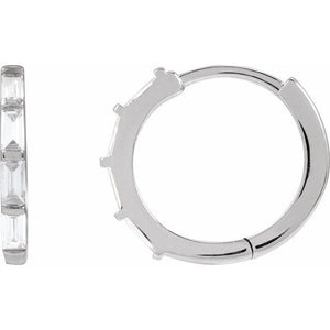 14K Gold Lab-Grown Diamond Hoop Earrings - Options Available