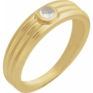 14K Gold Natural Turquoise Cabachon Solitaire Ring