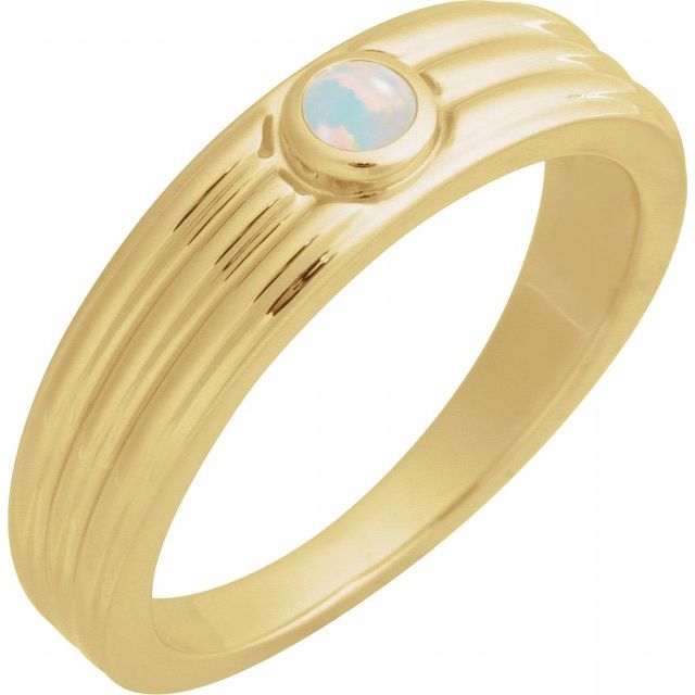 Natural Turquoise Cabochon Solitaire Ring in 14K Gold, Silver & Platinum