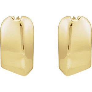 14K Yellow Gold 19 mm Polished Hoop Earrings – Elegant Puffed Design