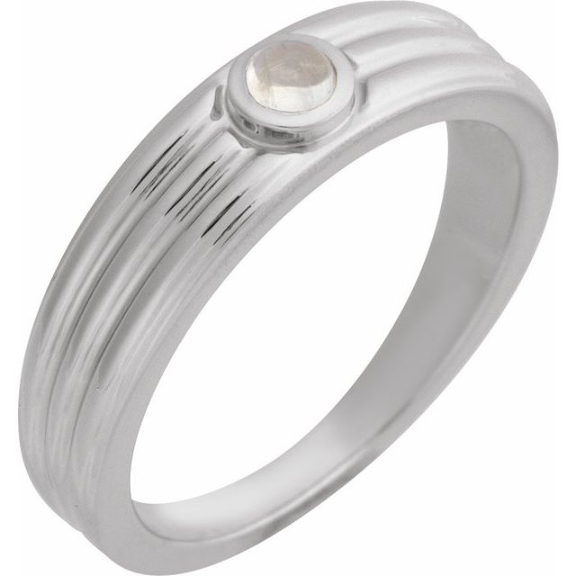 Natural Turquoise Cabochon Solitaire Ring in 14K Gold, Silver & Platinum