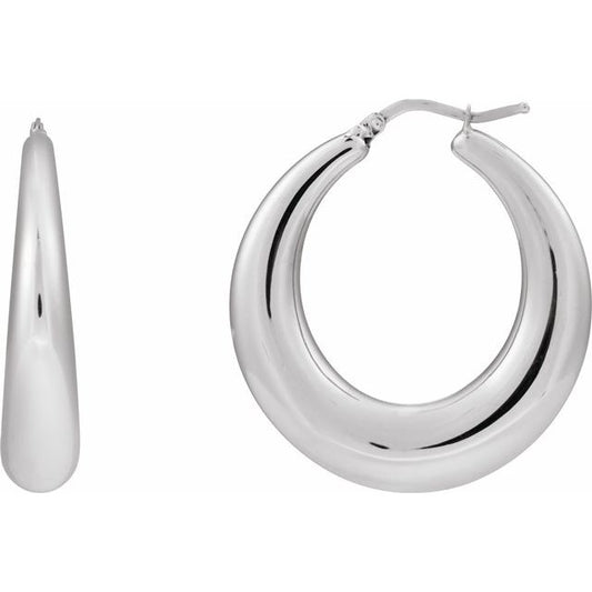Electroform Puffed Hoop Earrings Crafted in 14K Gold & Silver