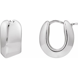 14K Gold Electroform Puffed Hoop Earrings