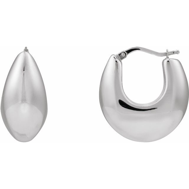 14K Gold Electroform Tapered Hoop Earrings