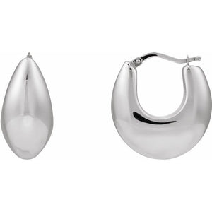 14K Gold Electroform Tapered Hoop Earrings