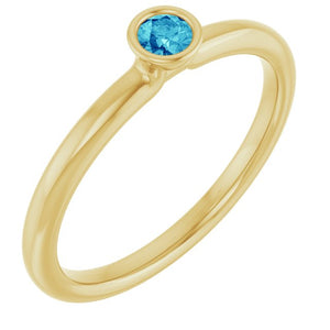 Gemstone Stackable Ring in 14K Gold, Silver & Platinum
