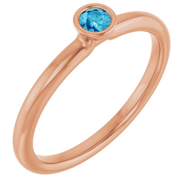 Gemstone Stackable Ring in 14K Gold, Silver & Platinum