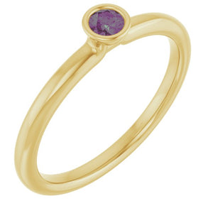 Gemstone Stackable Ring in 14K Gold, Silver & Platinum