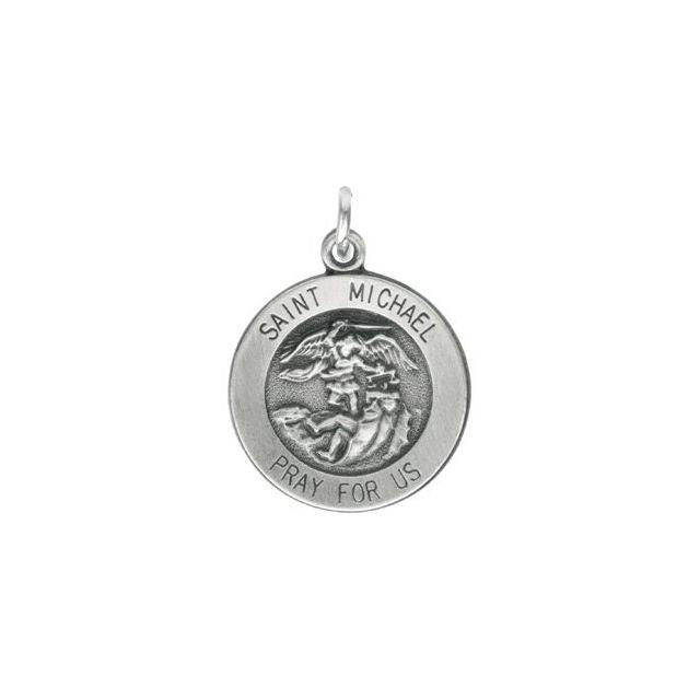 Sterling Silver 25 mm St. Michael Pendant - Intricate Spiritual Design