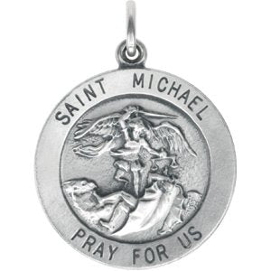 Sterling Silver 25 mm St. Michael Pendant - Intricate Spiritual Design