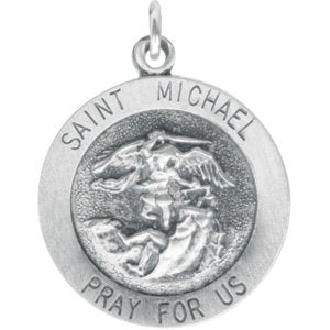 Sterling Silver 25 mm St. Michael Pendant - Intricate Spiritual Design