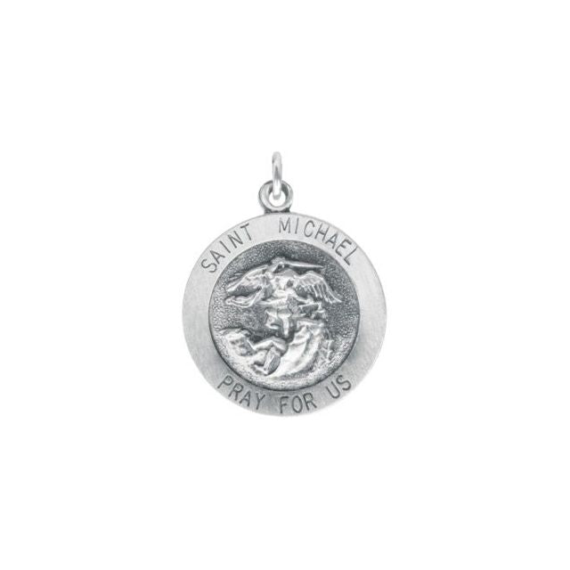 Sterling Silver 25 mm St. Michael Pendant - Intricate Spiritual Design