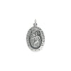 Sterling Silver 19x14  mm Oval St. Christopher 18