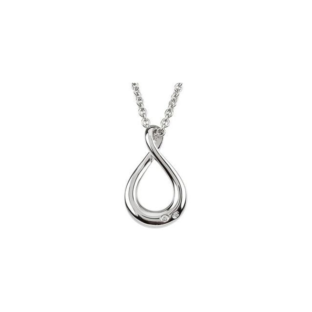 Sterling Silver .015 CTW Natural Diamond Infinity-Inspired 18" Necklace