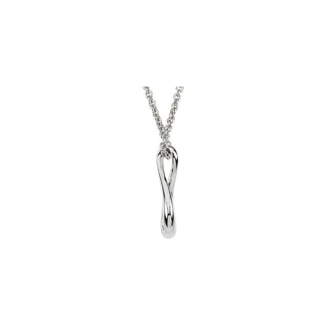 Sterling Silver .015 CTW Natural Diamond Infinity-Inspired 18" Necklace