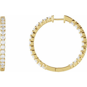 14K Gold Inside-Outside Hoop Earring Mountings