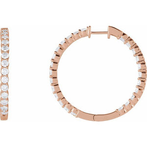 14K Gold Inside-Outside Hoop Earring Mountings