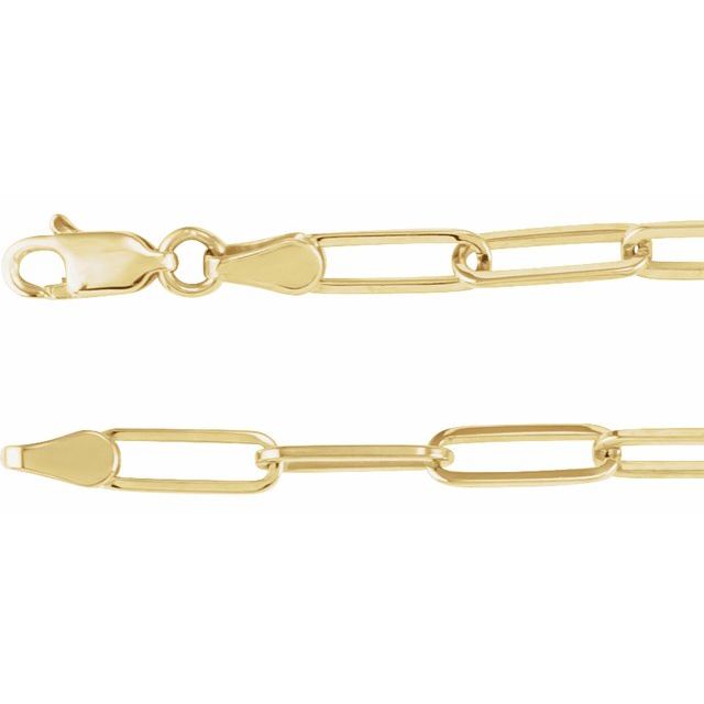 Paperclip-Style Chain Necklace in 18K Gold-Plated Sterling Silver and Silver