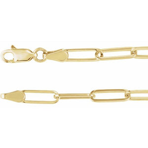 Paperclip-Style Chain Necklace in 18K Gold-Plated Sterling Silver and Silver