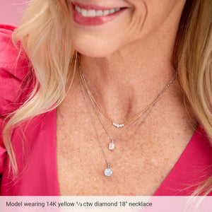 14K Gold Lab-Grown Diamond Graduated Necklace