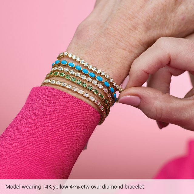 14K Gold Lab-Grown Diamond Line Bracelet - Options Available