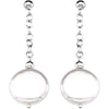 Sterling Silver Cultured White Freshwater Coin Pearl Earrings