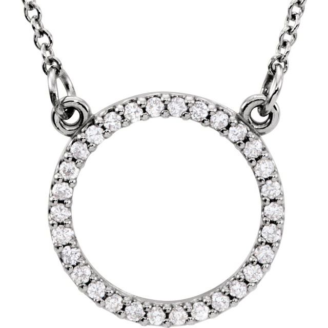 14K Gold Natural Diamond Circle Necklace