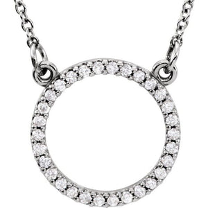 14K Gold Natural Diamond Circle Necklace