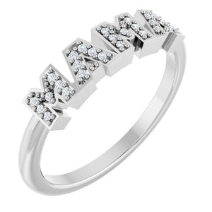 .06 CTW Natural Diamond Mama Ring in 14K Gold, Silver & Platinum