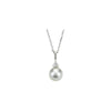 14K White Gold Freshwater Pearl & Diamond 18