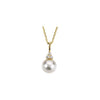 14K White Gold Freshwater Pearl & Diamond 18