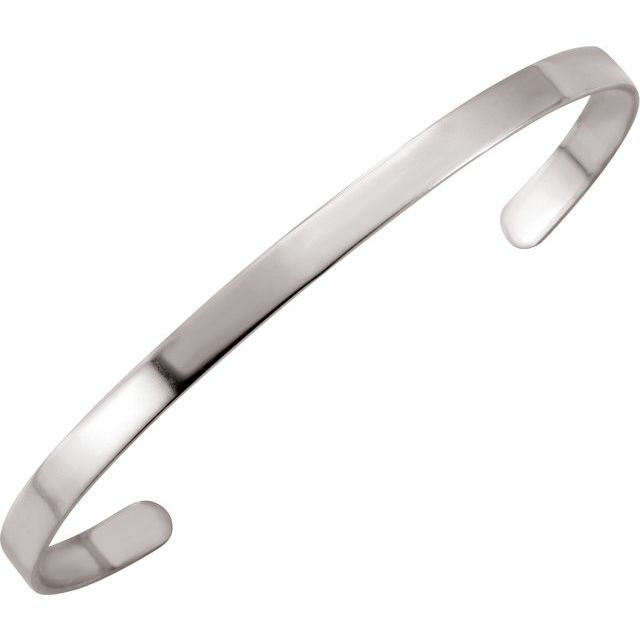 Sterling Silver 7x5 mm Bangle Bracelet - Elegant Polished Design